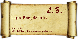 Lipp Benjámin névjegykártya